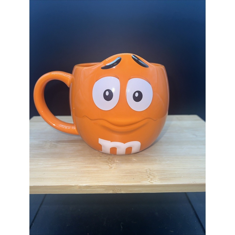 3D M&M Orange Collectible Ceramic Coffee Tea Mug Dishwasher Microwave Safe 18oz